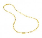 14K YELLOW GOLD PAPERCLIP BRACELET WITH LOBSTER CLAW CLASP