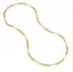 14K YELLOW GOLD HOLLOW ROUND PAPERCLIP CHAIN