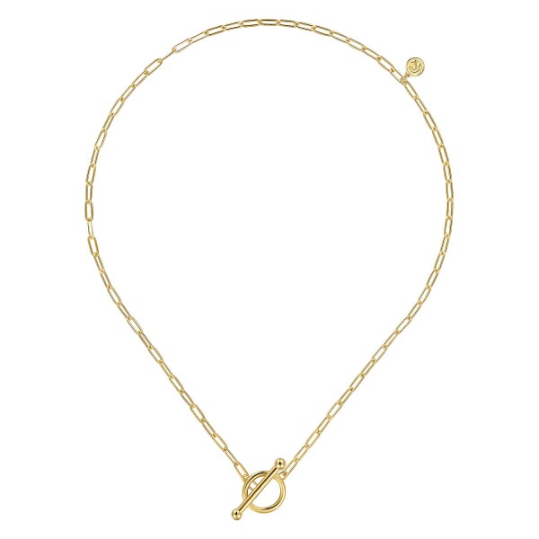 14K 17 INCH YELLOW GOLD TOGGLE CHAIN