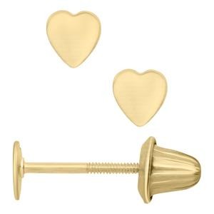 14K GOLD SAFETY HEART EARRING