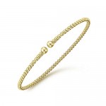 14K YELLOW GOLD BEADED BUJUKAN BANGLE BRACELET