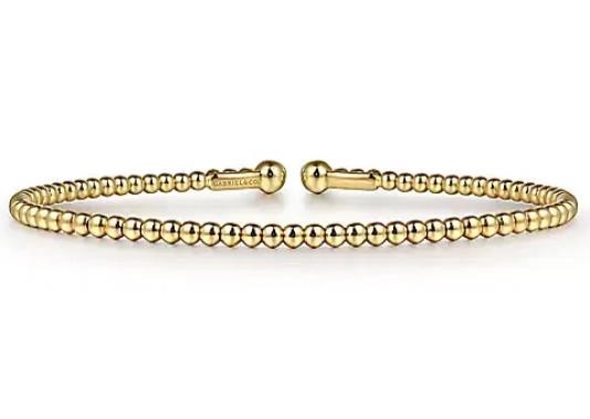 14K YELLOW GOLD BEADED BUJUKAN BANGLE