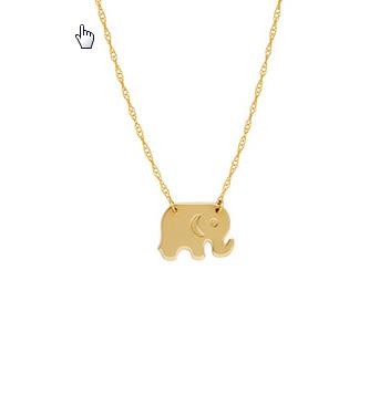 14K YELLOW GOLD ELEPHANT PENDANT