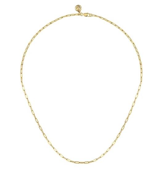 14K YELLOW GOLD 17 INCH PAPERCLIP CHAIN