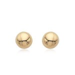 14K YELLOW GOLD POLISHED BUTTON EARRINGS