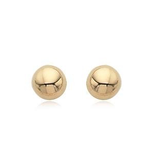 14K YELLOW GOLD POLISHED BUTTON EARRINGS