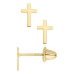 14K CHILD CROSS SAFETY EARRING