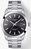 Tissot Gentleman All Stainless Powermatic 80 Watch with Black Dial