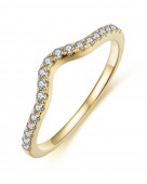 14K YELLOW GOLD DIAMOND CURVED BAND