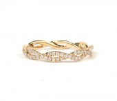 14K YELLOW GOLD TWIST DIAMOND BAND