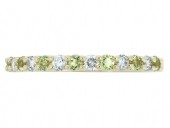 14K YELLOW GOLD DIAMOND AND PERIDOT BAND