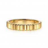 14K YELLOW GOLD DIAMOND CUT PLAIN BAND