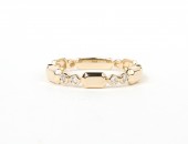 14K YELLOW GOLD DIAMOND STACKABLE GEO CUT BAND