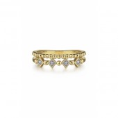 14K YELLOW GOLD DIAMOND DOUBLE STACK RING