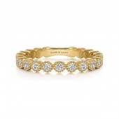 14K YELLOW GOLD DIAMOND BEZEL STACKABLE BAND