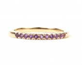 14K YELLOW GOLD 1.5MM AMETHYST STACKABLE RING