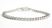 14K WHITE GOLD DIAMOND TENNIS BRACELET