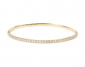 14K YELLOW GOLD DIAMOND FLEXIBLE BANGLE BRACELET