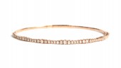 14K ROSE GOLD DIAMOND FLEXIBLE BANGLE BRACELET .85CTW