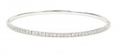 14K WHITE GOLD DIAMOND FLEXIBLE BANGLE BRACELET