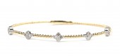 14K TWO TONE STATION FLEXIBLE BANGLE BRACELET