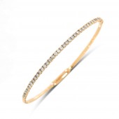 14K YELLOW GOLD DIAMOND FLEXIBLE BANGLE BRACELET