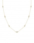 14K YELLOW GOLD DIAMOND STATION NECKLACE