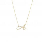 14K YELLOW GOLD DIAMOND INITIAL A PENDANT