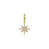 14K YELLOW GOLD DIAMOND STAR CHARM PENDANT