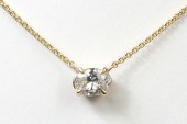 14K Yellow Gold Oval Diamond Pendant