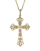 14K YELLOW GOLD DIAMOND CROSS