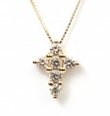 14K YELLOW GOLD DIAMOND CROSS