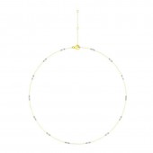 14K WHITE AND YELLOW GOLD BAGUETTE STATION NECKLACE