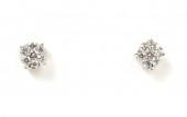 14K YELLOW GOLD DIAMOND CLUSTER EARRINGS .25CTW