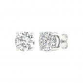 LAB GROWN DIAMOND 14K WHITE GOLD STUD EARRINGS 5.02CTW