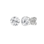 LAB GROWN 14K WHITE GOLD SEAMLESS SET STUD EARRINGS 3.18 CTW