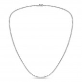 LAB GROWN 14K WHITE GOLD STRAIGHT LINE NECKLACE 7 CTW