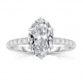 14K WHITE GOLD LAB GROWN OVAL DIAMOND ENGAGEMENT RING