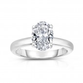 14K WHITE GOLD OVAL LAB GROWN OVAL DIAMOND SOLITAIRE ENGAGMENT RING