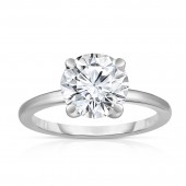 14K WHITE GOLD LAB GROWN DIAMOND ROUND ENGAGEMENT RING