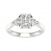 LAB GROWN DIAMOND 14K WHITE GOLD 3 STONE ENGAGEMENT RING 2.71CTW