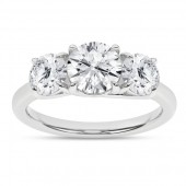 LAB GROWN DIAMOND 14K WHITE GOLD 3 STONE ENGAGEMENT RING 3.00CTW