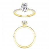 LAB GROWN DIAMOND ENGAGMENT  RING WITH HIDDEN HALO 2.24CTW