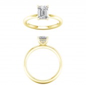 LAB GROWN DIAMOND 14K YELLOW GOLD HIDDEN HALO ENGAGEMENT RING 2.60CTW