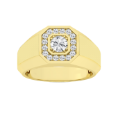 LAB GROWN DIAMOND 14K YELLOW GOLD DIAMOND GENTS RING .75CTW