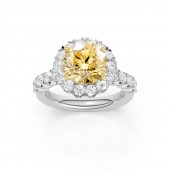 LAB GROWN YELLOW DIAMOND HALO RING