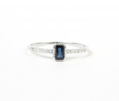 14K WHITE GOLD DIAMOND AND  SAPPHIRE RING