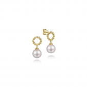 14K YELLOW GOLD BUJUKAN PEARL DROP EARRINGS