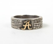 STERLING SILVER AND 18K ALABAMA BAND SIZE 11 ONLY