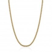 GOLD ION PLATED STAINLESS STEEL POLISHED ROUND BOX CHAIN